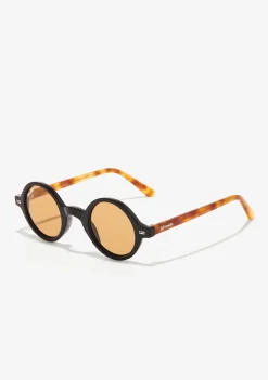 D.Franklin Ultra Light Round Black / Amber|Damen Runde Sonnenbrillen|Polarisierte Sonnenbrillen