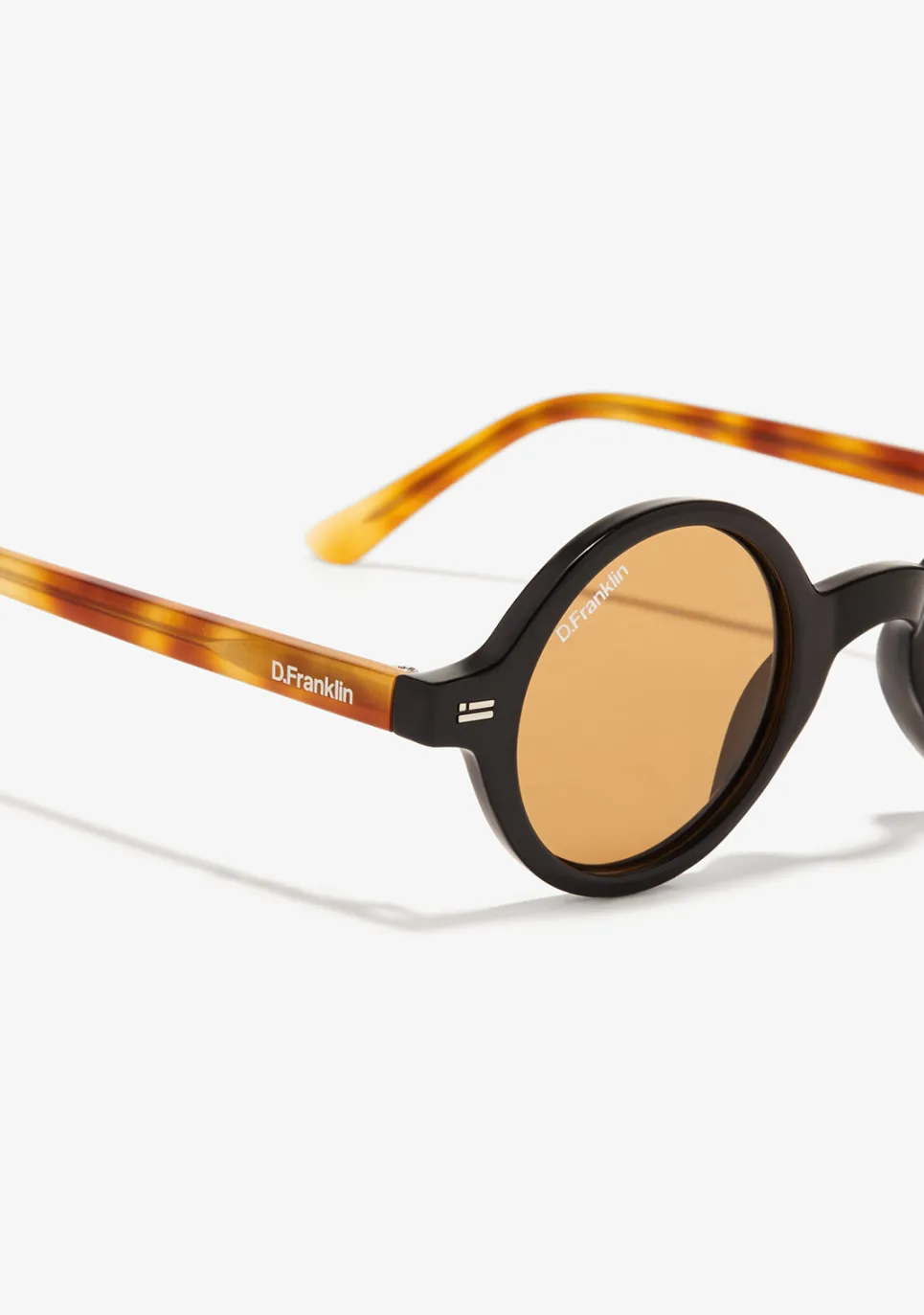 D.Franklin Ultra Light Round Black / Amber|Damen Runde Sonnenbrillen|Polarisierte Sonnenbrillen