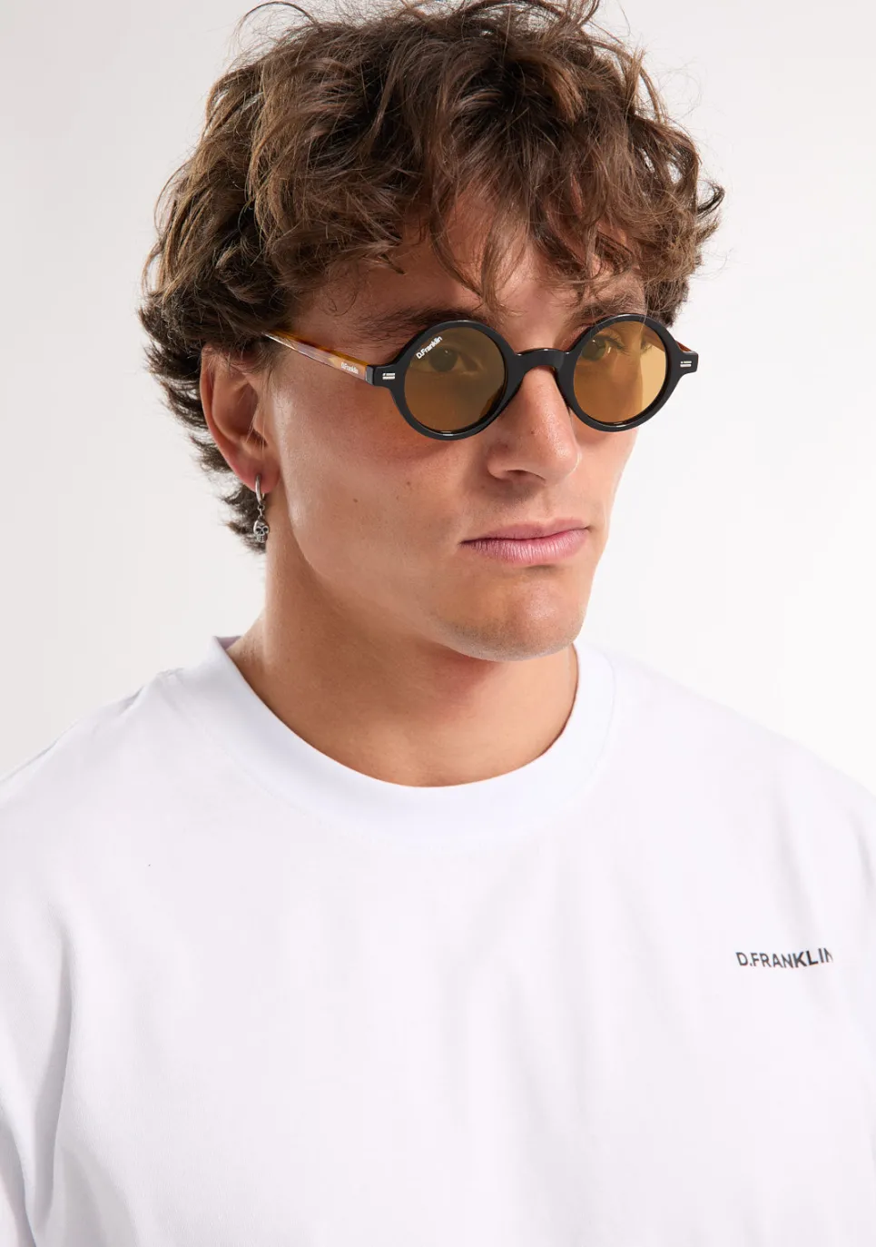 D.Franklin Ultra Light Round Black / Amber|Damen Runde Sonnenbrillen|Polarisierte Sonnenbrillen