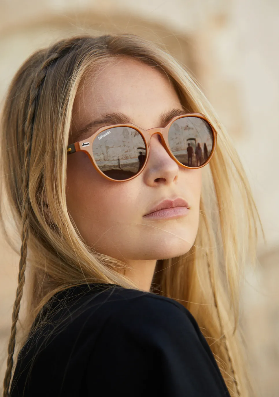 D.Franklin Ultra Light S Round Amber / Brown|Damen Runde Sonnenbrillen|Polarisierte Sonnenbrillen