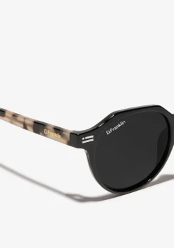 D.Franklin Ultra Light S Round Black / Black|Damen Runde Sonnenbrillen|Polarisierte Sonnenbrillen