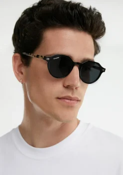 D.Franklin Ultra Light S Round Black / Black|Damen Runde Sonnenbrillen|Polarisierte Sonnenbrillen
