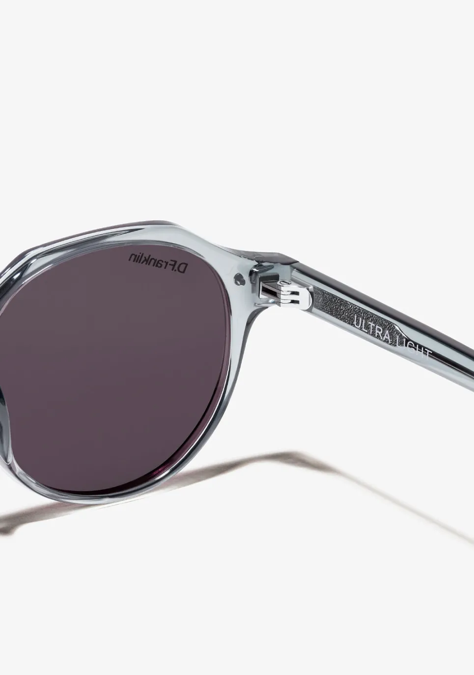 D.Franklin Ultra Light S Round Crystal Grey / Black|Damen Runde Sonnenbrillen|Polarisierte Sonnenbrillen