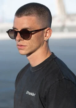 D.Franklin Ultra Light S Round Havana / Brown|Damen Runde Sonnenbrillen|Polarisierte Sonnenbrillen