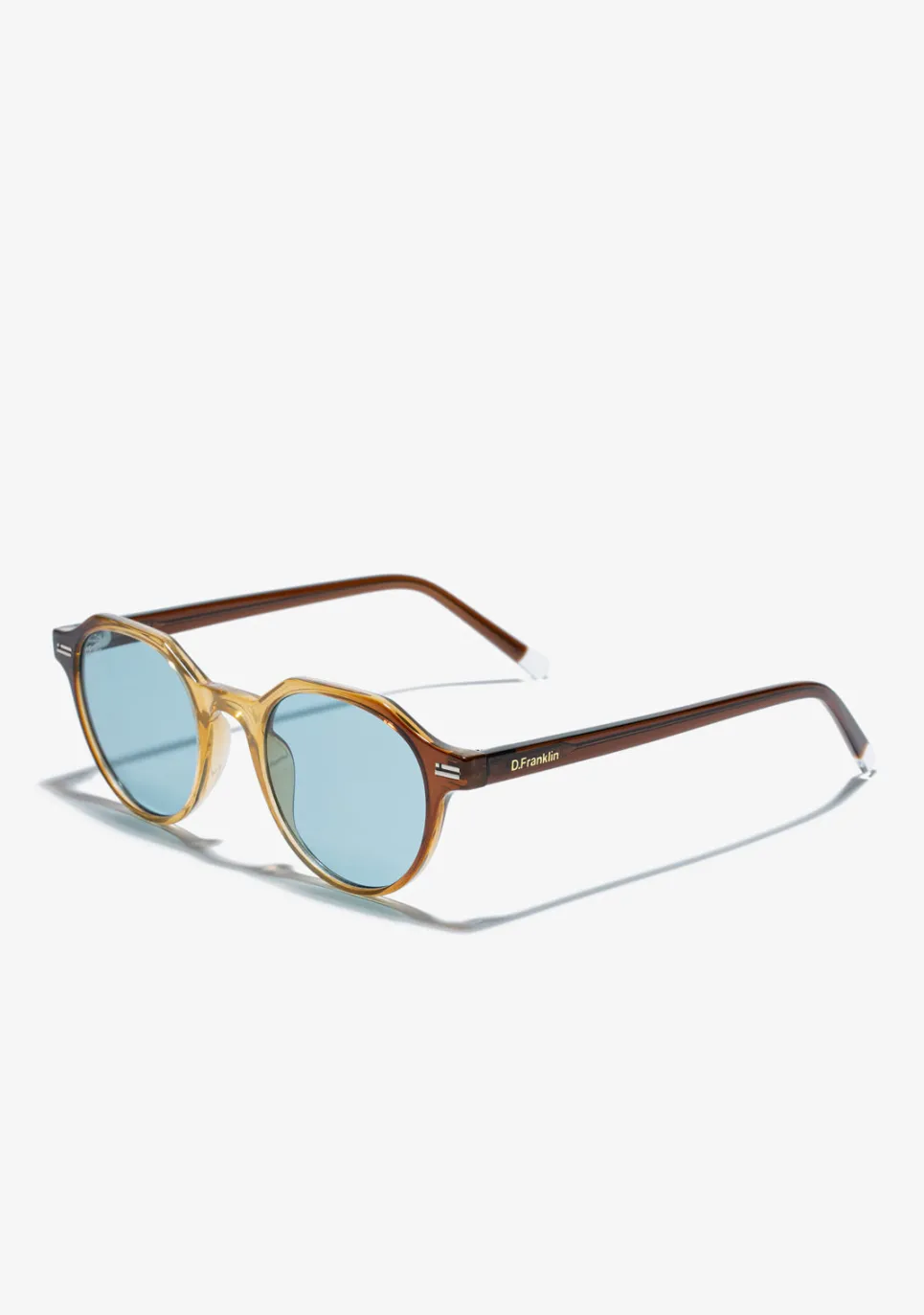 D.Franklin Ultra Light S Round Trans Brown / Trans Blue|Damen Runde Sonnenbrillen|Runde Sonnenbrillen