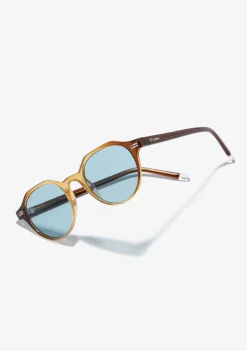 D.Franklin Ultra Light S Round Trans Brown / Trans Blue|Damen Runde Sonnenbrillen|Runde Sonnenbrillen