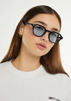 D.Franklin Ultra Light S Square Black / Blue|Damen Eckige Sonnenbrillen|Eckige Sonnenbrillen