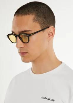 D.Franklin Ultra Light S Square Black / Yellow|Damen Eckige Sonnenbrillen|Eckige Sonnenbrillen