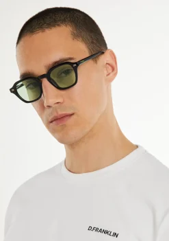 D.Franklin Ultra Light S Square Black / Green|Damen Eckige Sonnenbrillen|Eckige Sonnenbrillen