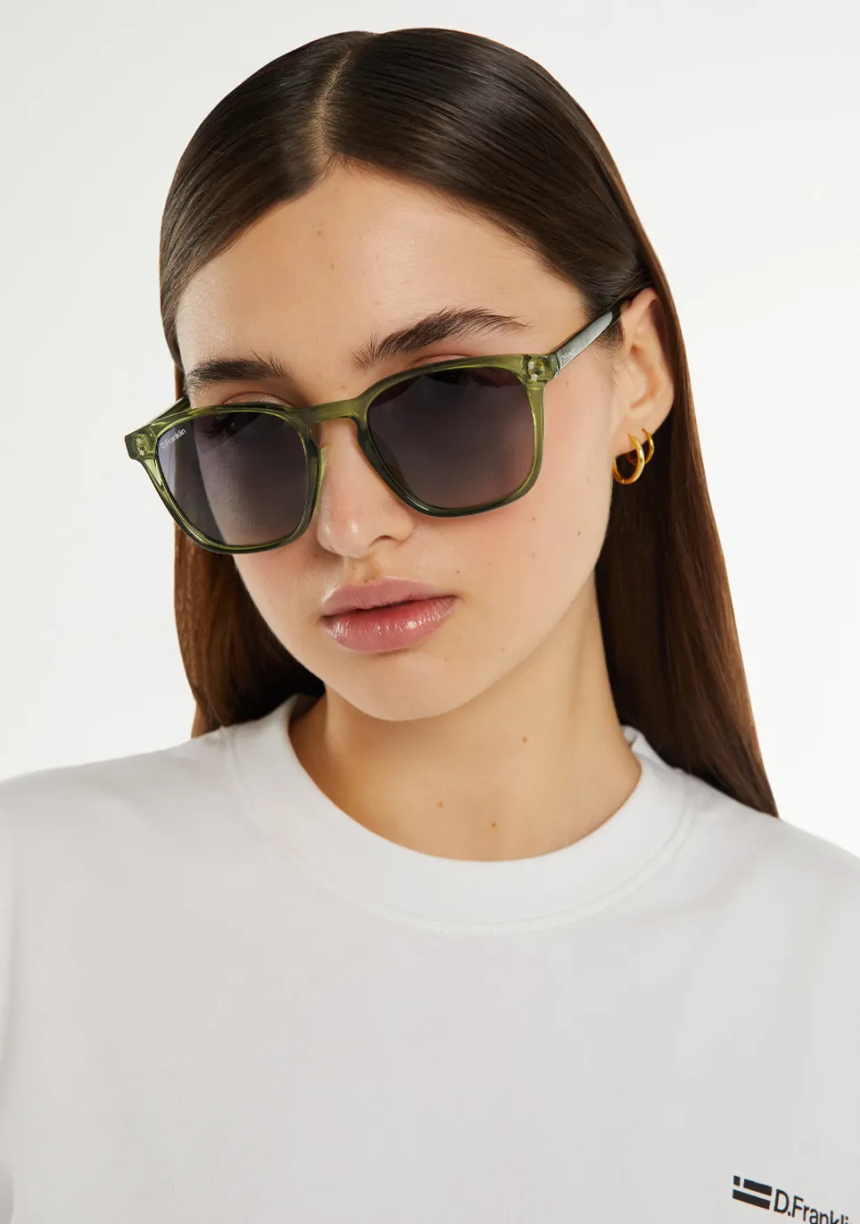D.Franklin Ultra Light SQ High Crystal Green / Smoke|Damen Eckige Sonnenbrillen|Polarisierte Sonnenbrillen