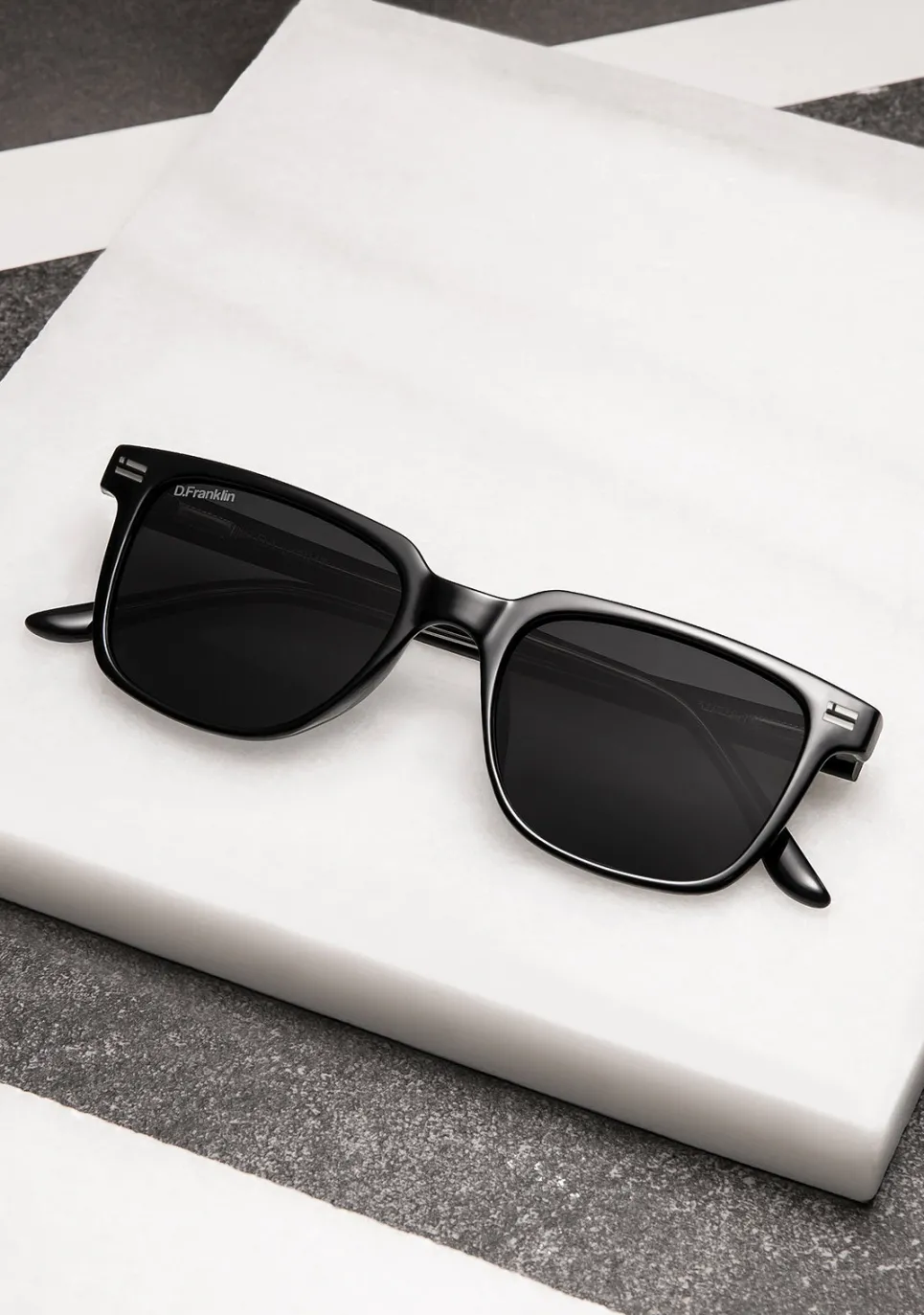 D.Franklin Ultra Light SQ Low Black / Black|Damen Eckige Sonnenbrillen|Polarisierte Sonnenbrillen