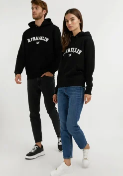 D.Franklin Varsity Hoodie Black / White|Damen Sweatshirts|Sweatshirts