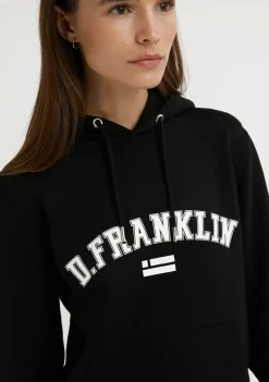 D.Franklin Varsity Hoodie Black / White|Damen Sweatshirts|Sweatshirts