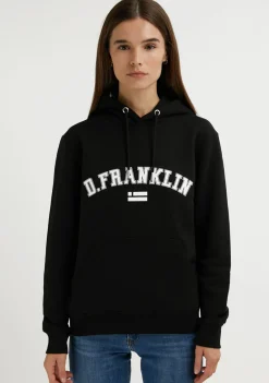 D.Franklin Varsity Hoodie Black / White|Damen Sweatshirts|Sweatshirts