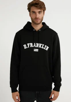 D.Franklin Varsity Hoodie Black / White|Damen Sweatshirts|Sweatshirts