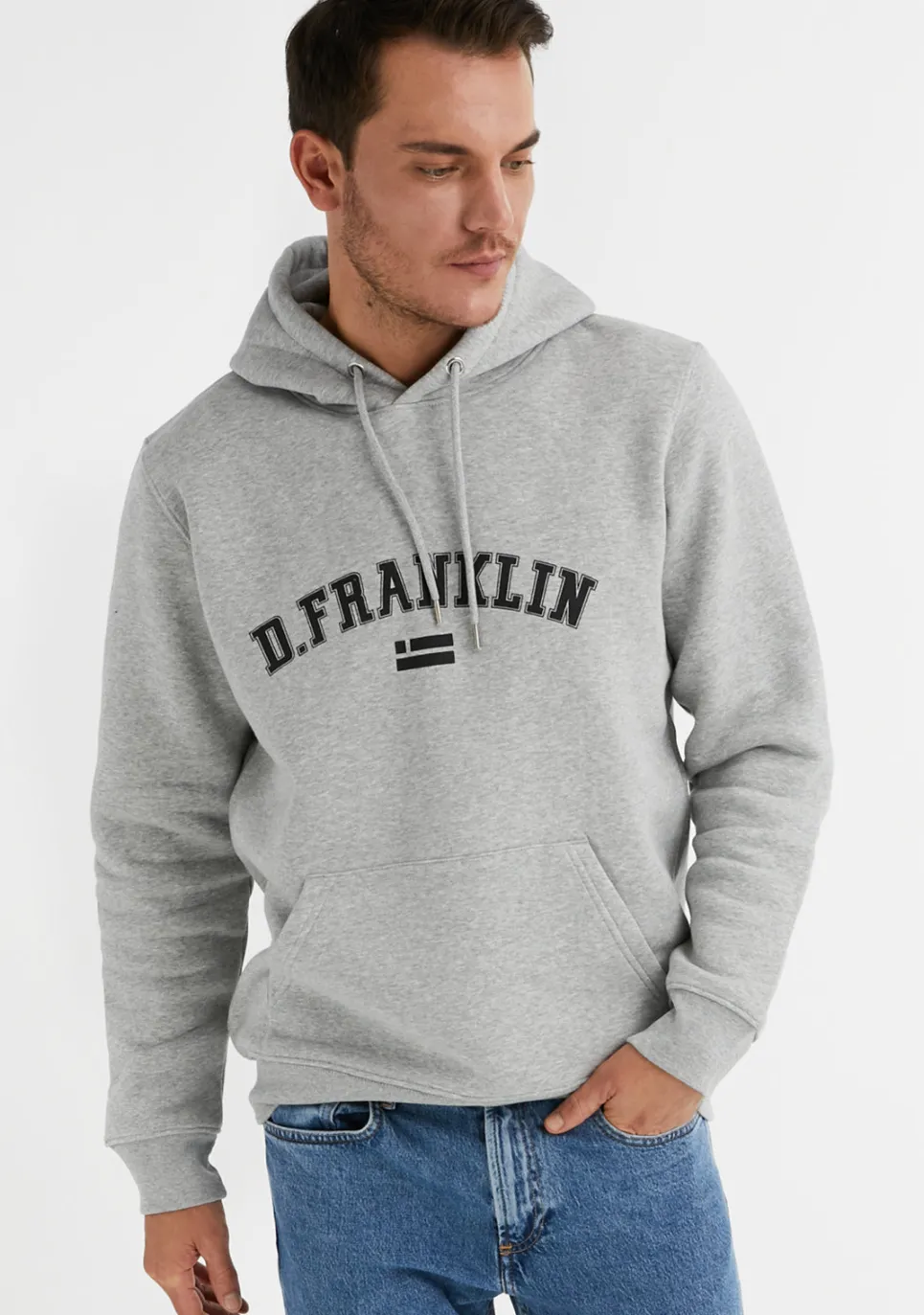 D.Franklin Varsity Hoodie Grey / Black|Damen Sweatshirts|Sweatshirts