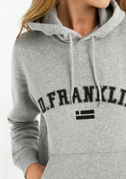 D.Franklin Varsity Hoodie Grey / Black|Damen Sweatshirts|Sweatshirts