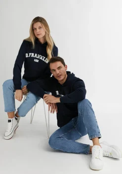 D.Franklin Varsity Hoodie Navy / White|Damen Sweatshirts|Sweatshirts