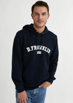 D.Franklin Varsity Hoodie Navy / White|Damen Sweatshirts|Sweatshirts