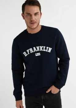 D.Franklin Varsity Sweatshirt Navy / White|Herren Sweatshirts