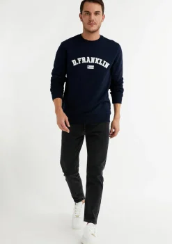 D.Franklin Varsity Sweatshirt Navy / White|Herren Sweatshirts