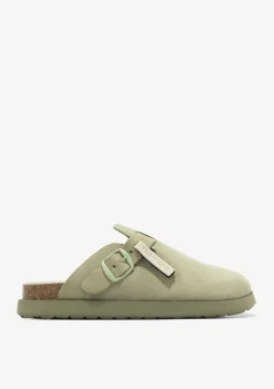 D.Franklin Vibe Clog Buckle Khaki|Damen Sandalen