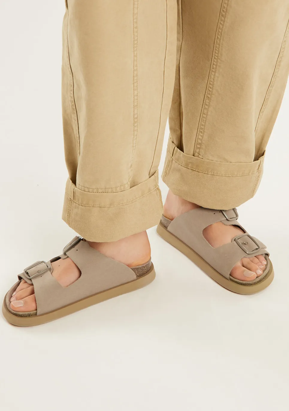 D.Franklin Vibe Sandals Buckle Taupe|Damen Sandalen|Sandalen