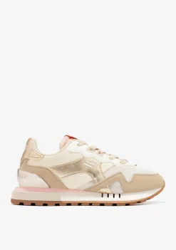 D.Franklin Vibla Zig Patch Beige / Gold|Damen Sneakers