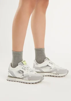 D.Franklin Vibla Zig Patch White / Silver|Damen Sneakers