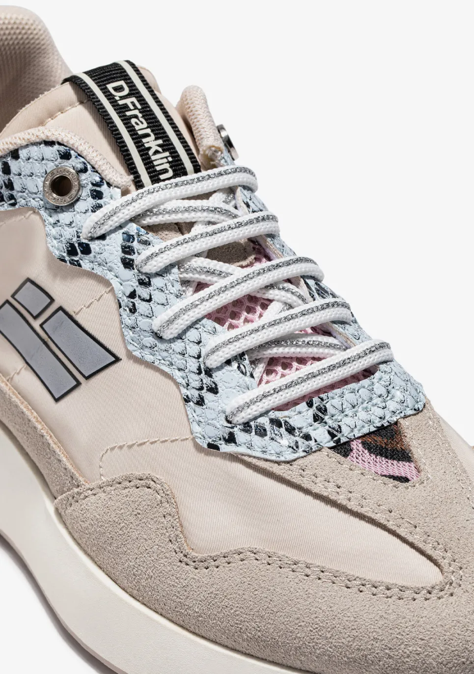 D.Franklin White / Silver Metal Tip Shoelaces|Damen Schnürsenkel|Schnürsenkel