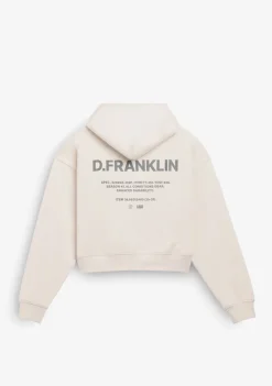 D.Franklin Worldwide Crop Hoodie Ice Grey|Damen Sweatshirts