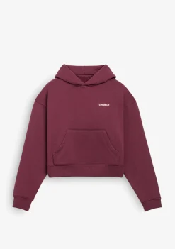 D.Franklin Worldwide Crop Hoodie Wine|Damen Sweatshirts