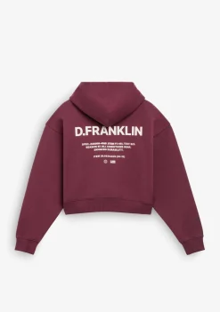 D.Franklin Worldwide Crop Hoodie Wine|Damen Sweatshirts