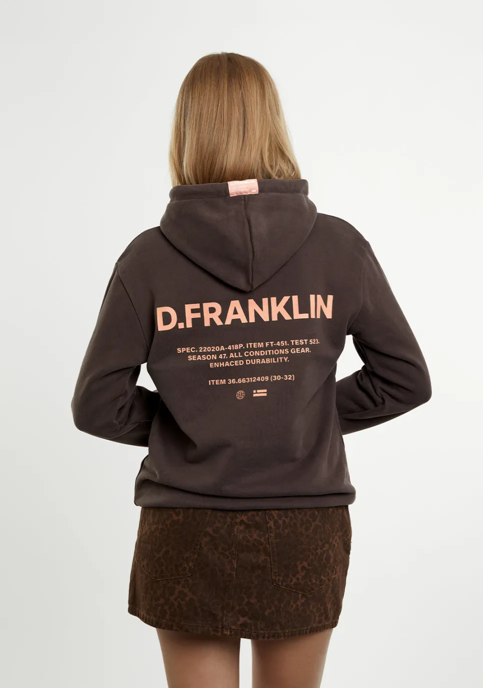 D.Franklin Worldwide Hoodie Brown|Damen Sweatshirts|Sweatshirts